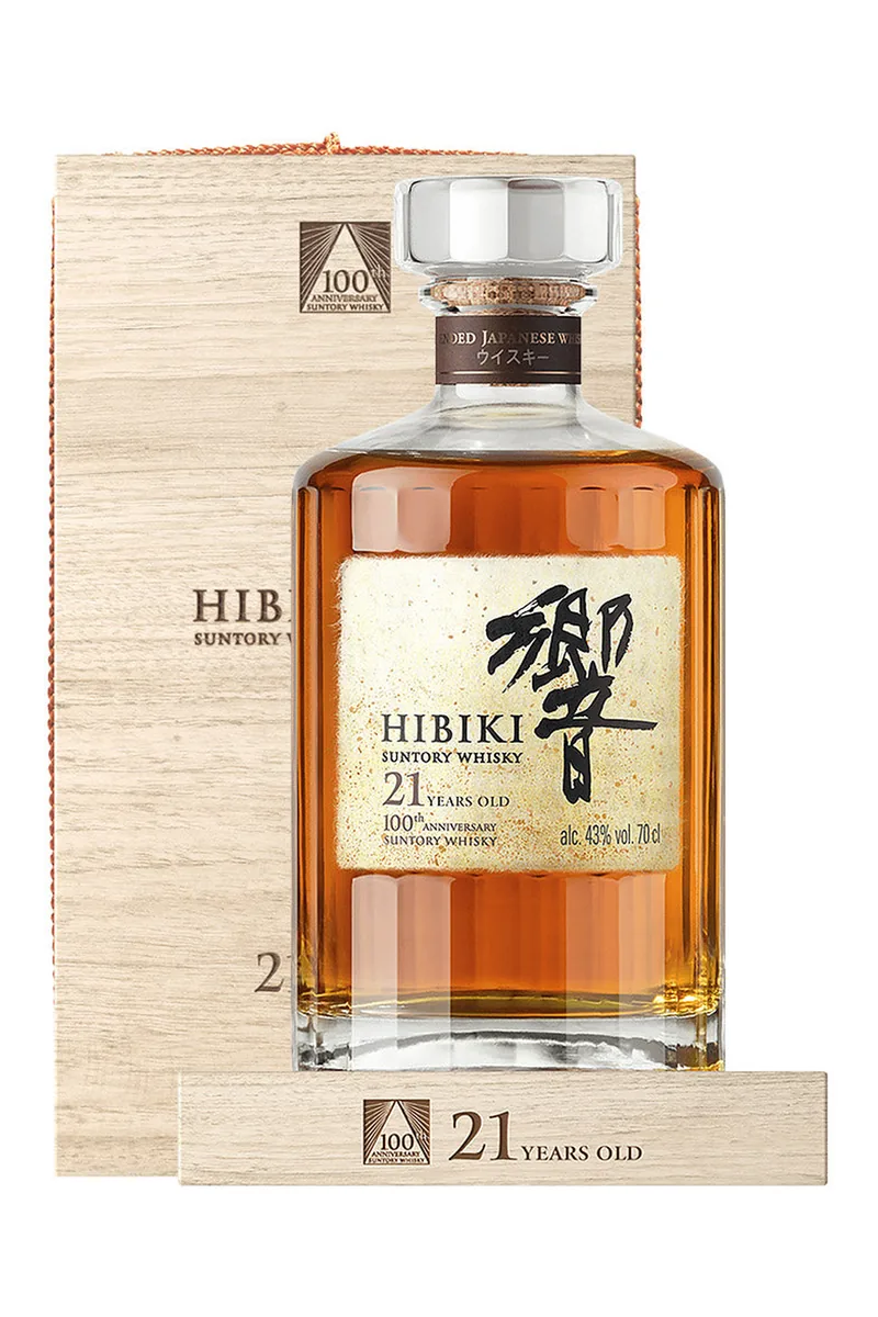Hibiki 21 Year Old Mizunara Oak 100th Anniversary Edition Blended Suntory Whisky bottle