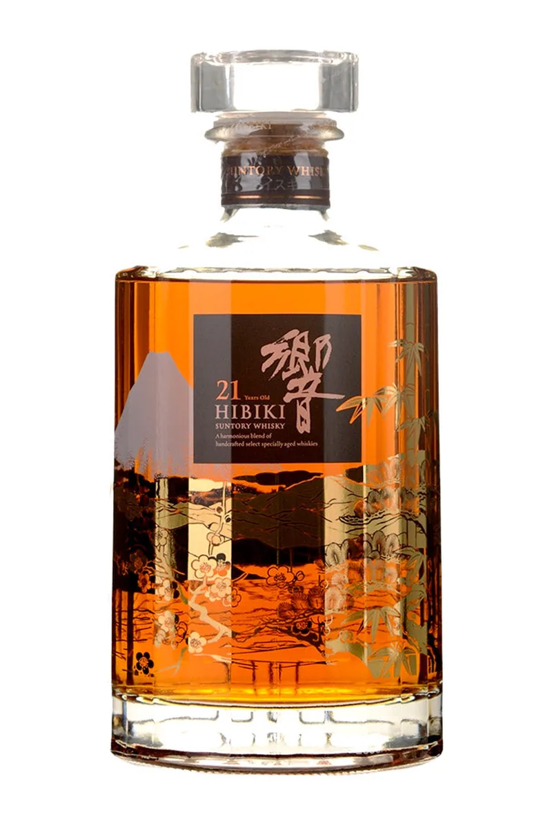 Hibiki 21 Year Old Mount Fuji Kacho Fugetsu Limited Edtion Blended Suntory Whisky bottle