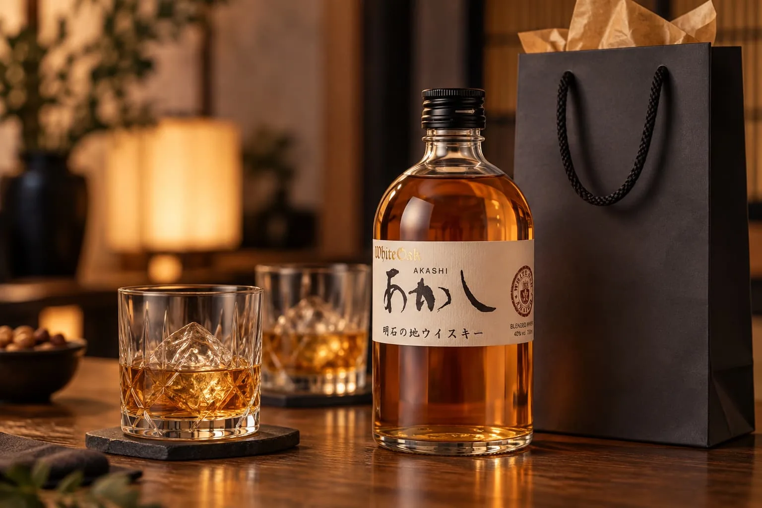 A bottle of whisky as a gift